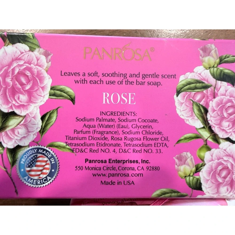 Panrosa Rose Essential Oil Soap & Handmade Italian Vegetable Soap Bundle 2pk